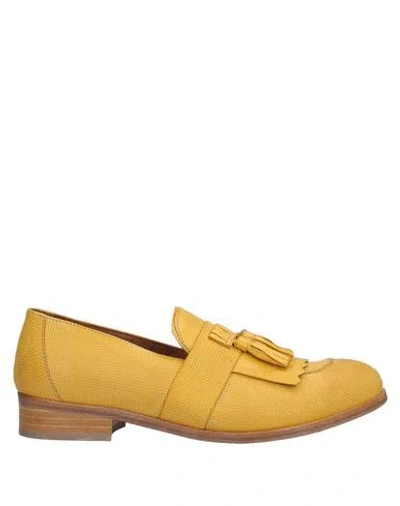 Oasi Woman Loafers Yellow Size 9 Soft Leather In Multi
