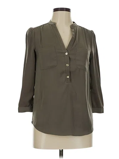 Pre-owned Oasis 3/4 Sleeve Blouse In Gray