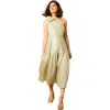 Oasis Bow Shoulder Detail Midi Dress In Green