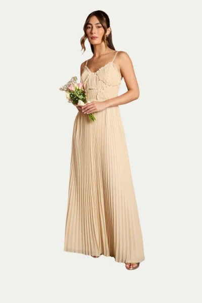 Oasis Bridesmaid Dress With Ruffle Detail In Neutral