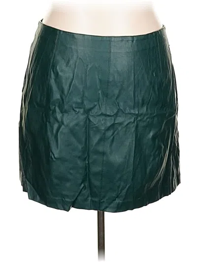 Pre-owned Oasis Faux Leather Skirt In Blue
