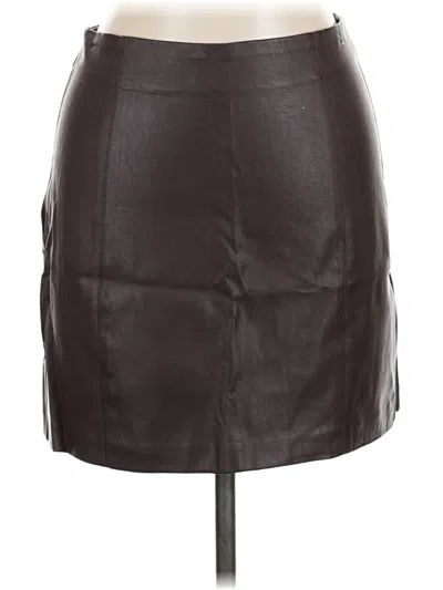 Pre-owned Oasis Faux Leather Skirt In Brown