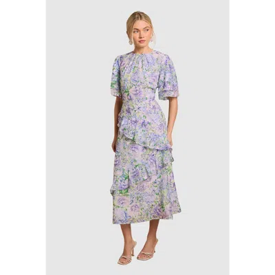 Oasis Occasion Flora Jacquard Midi Dress In Blue