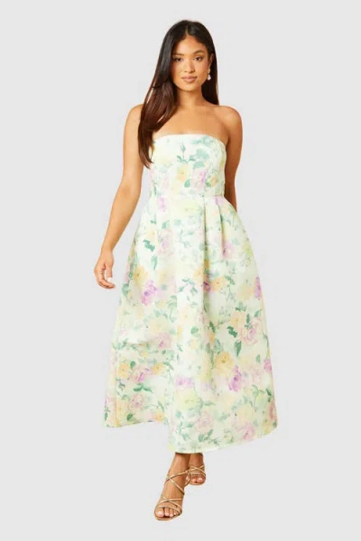 Oasis Petite Occasion Strapless Mini Dress In Neutral