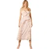 Oasis Ruffle Front V-neck Strappy Midi Dress In Pink