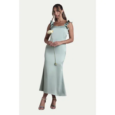 Oasis Satin Bridesmaid Midi Dress In Black