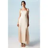 Oasis Satin Midi Bridesmaid Dress In Gold