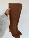 Oasis Society Knee High Boots In Brown In Brown