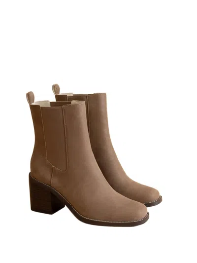 Oasis Society The Dakota - Heeled Chelsea Bootie In Dark Taupe In Beige