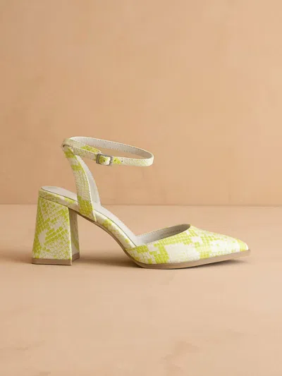 Oasis Society The Princess Women's Ankle Strap Heels In Lime