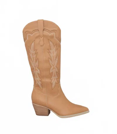 Oasis Society Women's Ainsley Embroidered Cowboy Boot In Camel In Brown