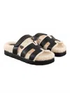Oasis Society Women's Alpine Faux Shearling Sandals In Black In Black