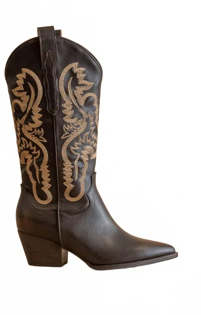 Oasis Society Women's Amaya Classic Western Boot In Coffee In Brown