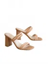Oasis Society Women's Angela Strappy Gator Block Heel Sandal In Nude In Neutral