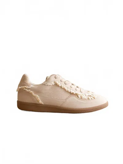 Oasis Society Women's April Lace Trimmed Retro Sneaker In Creme In Neutral