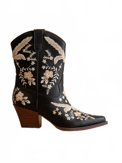 Oasis Society Women's Bailey Embroidered Cowboy Booties In Black