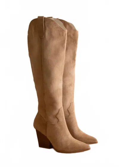 Oasis Society Women's Barcelona Knee High Boots In Latte In Gold