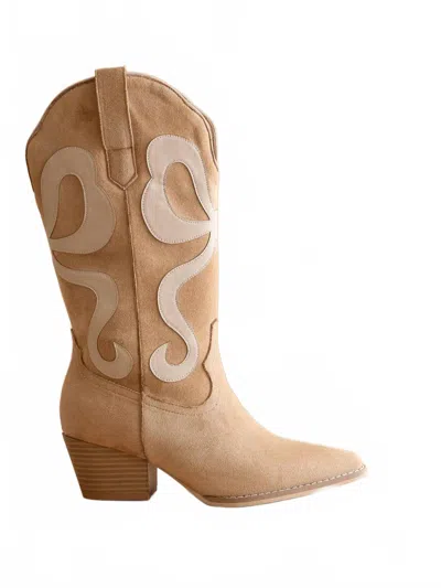 Oasis Society Women's Bowie Western Boot In Beige In Neutral