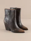 Oasis Society Women's Brooks Western Bootie In Coffee Two Toned In Multi