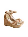 Oasis Society Women's Essie Espadrille Embroidered Wedge In Camel In Brown