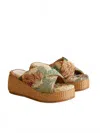Oasis Society Women's Floral Raffia Platform Sandal In Multi