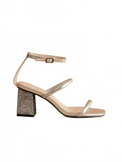 Oasis Society Women's Giza Glittery Architectural Block Sandals In Metallic Silver In Gold
