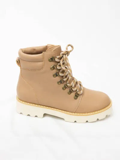Oasis Society Women's Kinsley Chunky Combat Boots In Tan In Blue