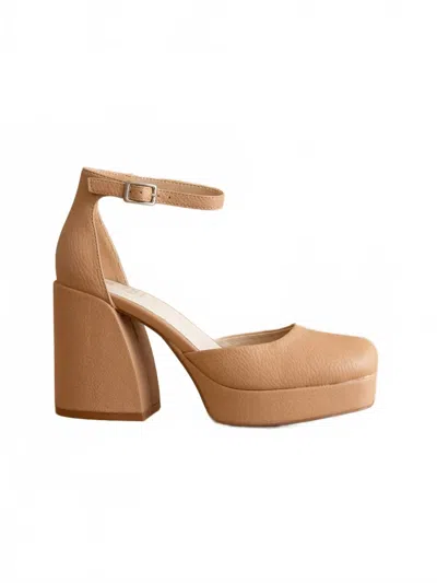 Oasis Society Women's Oslo Chunky Platform Mary Janes Heels In Apricot In Nude