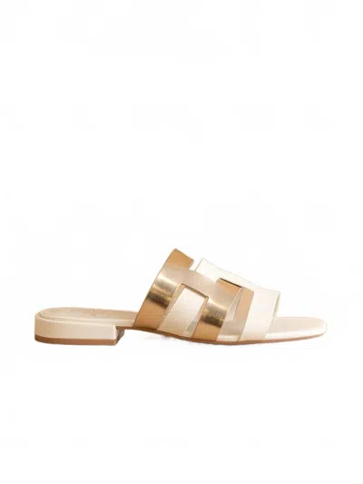 Oasis Society Women's Parker Architectural Flat Summer Sandal In White In Multi