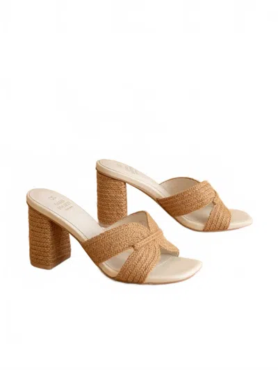 Oasis Society Women's Santiago Raffia Heel In Toffee In Nude