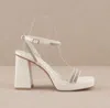 Oasis Society Women's Suva Rhinestone And Reptile Heel In White In White