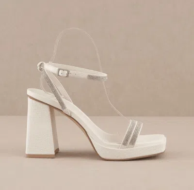 Oasis Society Women's Suva Rhinestone And Reptile Heel In White