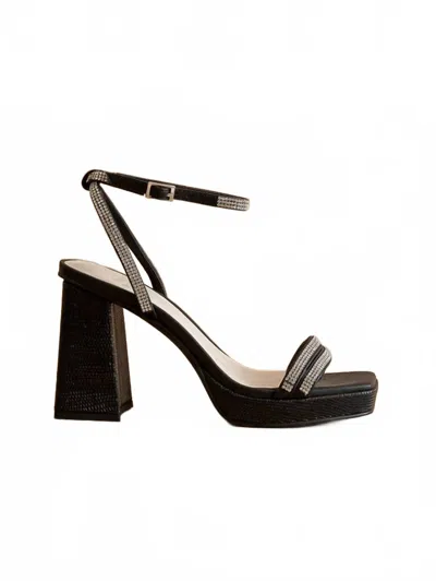 Oasis Society Women's Suva Rhinestone And Reptile Print Strappy Heels In Black