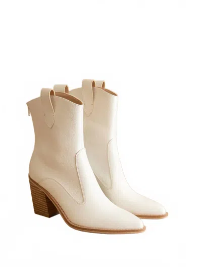 Oasis Society Women's Tara Two Paneled Western Boot In White In Neutral