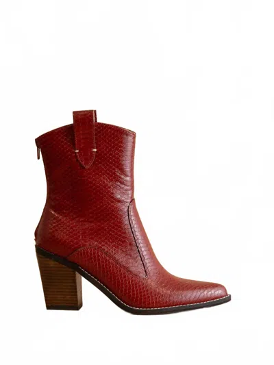 Oasis Society Women's Tara Two Paneled Western Boots In Red