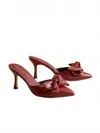 Oasis Society Women's The Jane Bow Accent Kitten Heel In Wine In Red