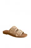 Oasis Society Women's Tivoli Buckle Slides In Bone In Brown