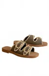 Oasis Society Women's Tivoli Buckle Slides In Olive In Green