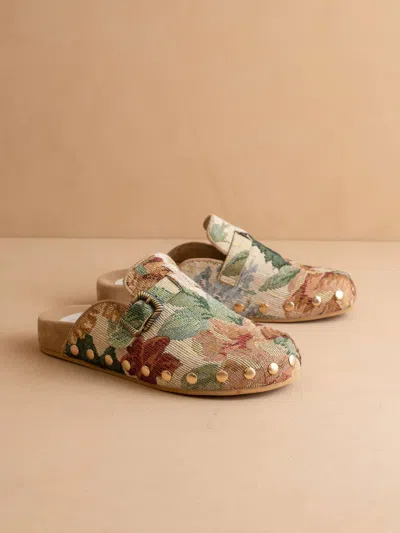 Oasis Society Women's Toni Floral Tapestry Studded Buckle Clog In Multi