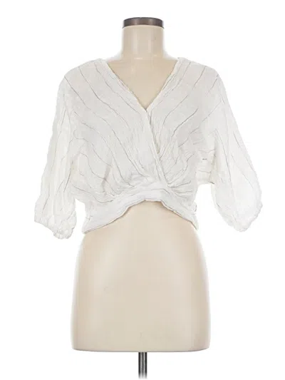 Pre-owned Oat 3/4 Sleeve Blouse In White