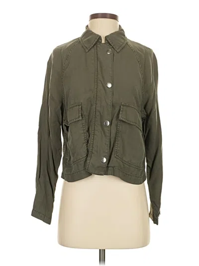 Pre-owned Oat 3/4 Sleeve Button Down Shirt In Green
