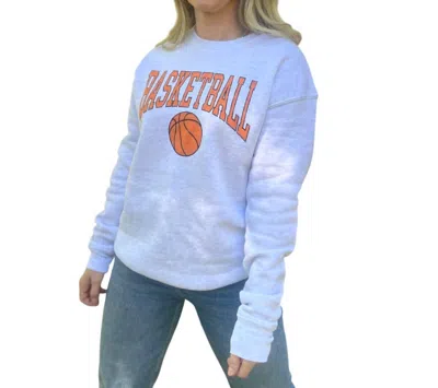 Oat Collective Basketball Graphic Sweatshirt In White Heather