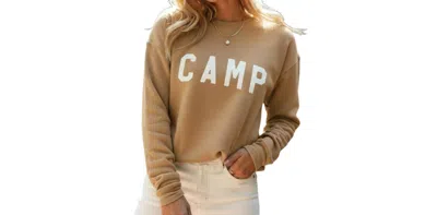 Oat Collective Camp Long Sleeve Sweatshirt In Tan In Gray