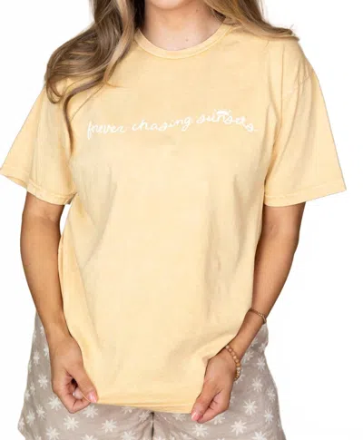 Oat Collective Chasing Sunsets Tee In Golden Yellow