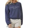 Oat Collective Coffee Teach Repeat Graphic Sweatshirt In Navy Blue In Blue