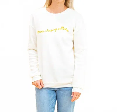 Oat Collective Forever Chasing Sunsets Sweatshirt In Vintage White