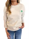 Oat Collective Hazel Xoxo Clover Sweatshirt In White In Neutral