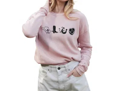 Oat Collective Howdy Valentine Mineral Sweatshirt In Soft Pink In Neutral