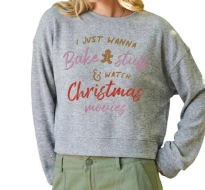 Oat Collective I Just Wanna Bake Stuff Sweater In Athletic Heather In Multi