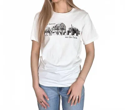 Oat Collective Life Is Better On The Farm Graphic Tee In White